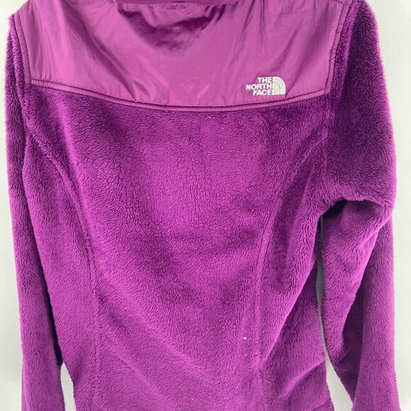 The North Face Purple fuzzy fleece Hooded Full Zip Jacket Womens s - Picture 3 of 6